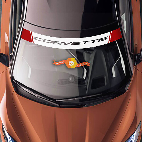 Bandeau adhésif en vinyle pour pare-brise Corvette Chevy Corvette C8