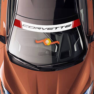 Pare-brise Corvette Chevrolet C8 Corvette Stingray Z06 C8R vinyle bandes occultantes décalcomanies 2 couleurs
