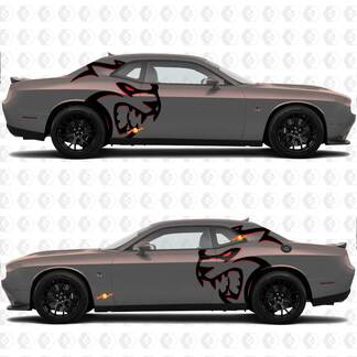 Hellcat Red Eye deux couleurs autocollants latéraux pour Dodge Challenger Redeye ou chargeur
