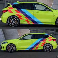 Autocollant Vinyle Drapeau à Damier M Performance Pour Portes Arrières Latérales BMW M3 M4_2