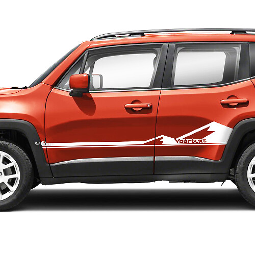 Paire Jeep Renegade Portes Side Mountains Graphic Stripe Vinyl Decal Sticker Stripe
