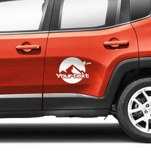 Paire Jeep Renegade Portes Côté Montagnes Graphique Logo Vinyle Autocollant Autocollant Rayure
 2