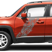 Paire Jeep Renegade portes côté graphique battu détruit Splash Logo vinyle autocollant autocollant bande
 3