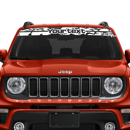 Autocollant en vinyle personnalisé vieilli pour pare-brise Jeep Renegade
