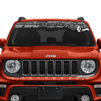 Jeep Renegade pare-brise fenêtre graphique Logo battu détruit vinyle autocollant autocollant
