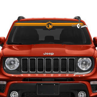 Jeep Renegade pare-brise fenêtre graphique montagnes boussole vinyle autocollant autocollant
 1