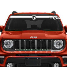 Jeep Renegade pare-brise fenêtre graphique montagnes boussole vinyle autocollant autocollant
 2