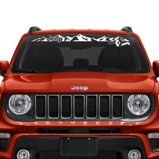 Autocollant de décalque de vinyle de logo de montagnes graphiques de Jeep Renegade de fenêtre de pare-brise
