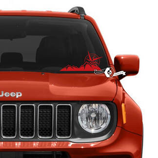 Fenêtre de pare-brise Jeep Renegade Graphic Mountains Compass Vinyl Decal Sticker
 1