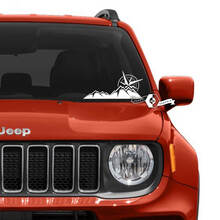 Fenêtre de pare-brise Jeep Renegade Graphic Mountains Compass Vinyl Decal Sticker
 2