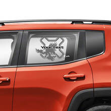 Autocollant en vinyle texte personnalisé Aigle chauve graphique portes latérales fenêtres 2 couleurs pour Jeep Renegade 3