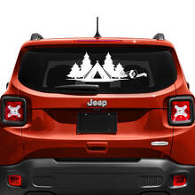 Jeep Renegade pare-brise fenêtre graphique hayon fenêtre USA drapeau battu détruit vinyle autocollant autocollant
 3