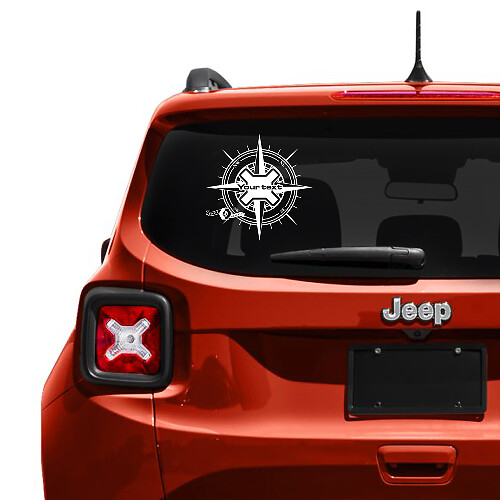 Autocollant vinyle texte personnalisé pour fenêtre de hayon Compass Jeep Renegade