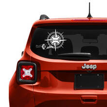 Décalcomanie en vinyle pour logo de boussole de fenêtre arrière de Jeep Renegade
 3