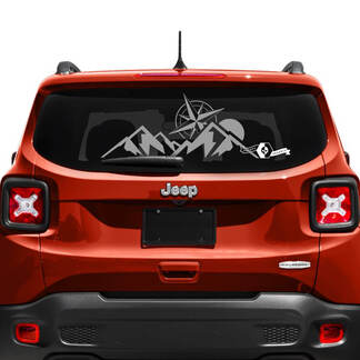Jeep Renegade Hayon Fenêtre Montagne Boussole Logo Vinyle Autocollant Autocollant
 1