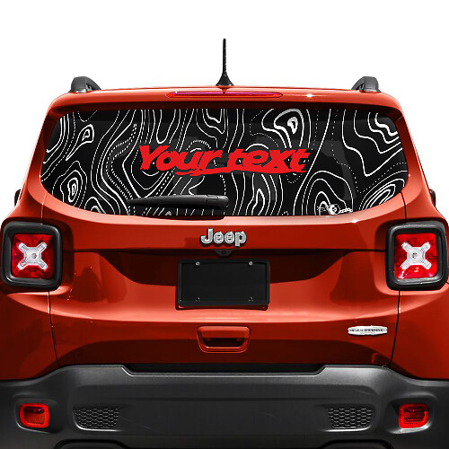 Autocollant vinyle personnalisable carte topographique pour vitre de hayon 2 couleurs pour Jeep Renegade