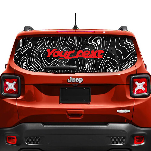 Autocollant vinyle personnalisable carte topographique pour vitre de hayon 2 couleurs pour Jeep Renegade