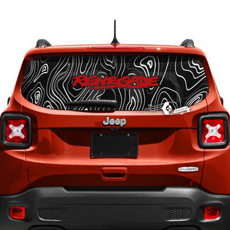 Jeep Renegade hayon fenêtre Logo carte topographique vinyle autocollant autocollant 2 couleurs
