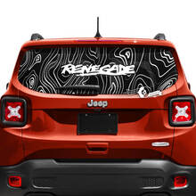 Jeep Renegade hayon fenêtre Logo carte topographique vinyle autocollant autocollant 2 couleurs
 2