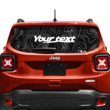 Autocollant vinyle personnalisable carte topographique pour vitre de hayon 2 couleurs pour Jeep Renegade 3