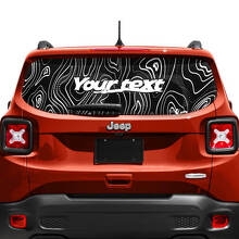 Autocollant vinyle personnalisable carte topographique pour vitre de hayon 2 couleurs pour Jeep Renegade 6