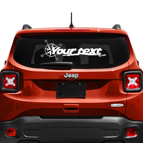 Jeep Renegade Hayon Fenêtre Boussole Pneu Piste Vinyle Autocollant Autocollant
