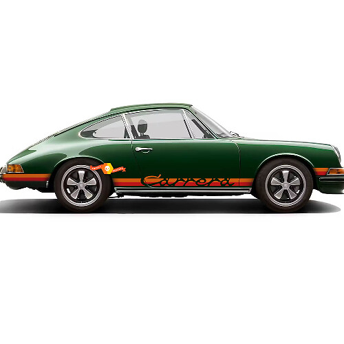 Autocollant latéral à bandes de couleur vintage Porsche 911 Carrera 2 944 911 959 930 Carrera RS