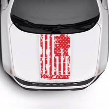 Texte personnalisé Drapeau USA Capot abîmé détruit Logo Bande Autocollant Vinyle pour Jeep Renegade Trailhawk 3
