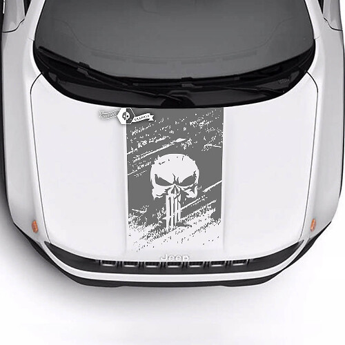 Jeep Renegade Trailhawk Sport Skull Détruit Battered Hood Logo Stripe Vinyl Decal Autocollant
