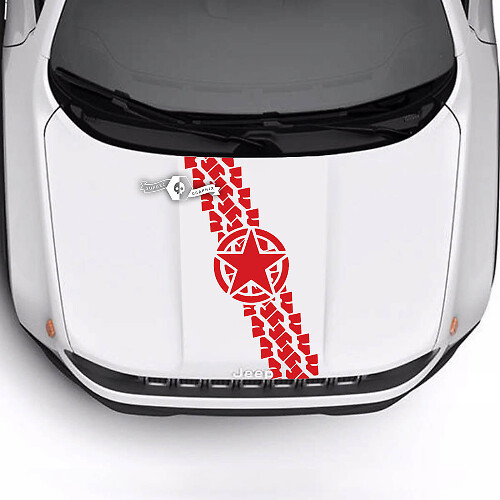Jeep Renegade Trailhawk Sport Hood Military Star Tire Track Bald Eagle Vinyl Decal Autocollant
