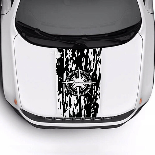 Autocollant vinyle personnalisé boussole drapeau battu détruit capot pour Jeep Renegade Trailhawk