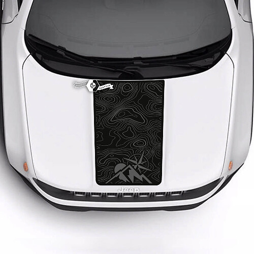 Jeep Renegade Trailhawk Sport Mountains Carte topographique Hood Stripe Vinyl Decal Sticker
