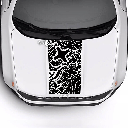 Jeep Renegade Trailhawk Sport Carte topographique Hood Stripe Vinyl Decal Sticker
