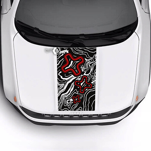 Jeep Renegade Trailhawk Sport Carte topographique Logo Hood Stripe Vinyl Decal Sticker 2 couleurs
