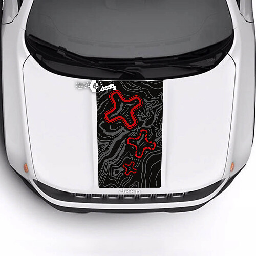 Jeep Renegade Trailhawk Sport Carte topographique Logo Hood Stripe Vinyl Decal Sticker 3 couleurs
