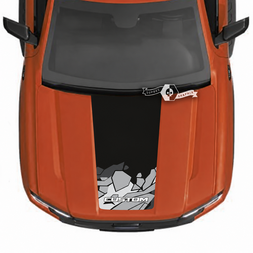 Autocollant vinyle personnalisé panneau central de capot camo angulaire pour Ford Ranger