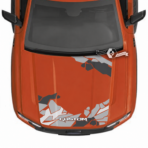 KIT DE CAPOT CAMOUFLAGE ANGULAIRE À CENTRE OUVERT PERSONNALISÉ Autocollant Vinyle pour Capot pour Ford Ranger