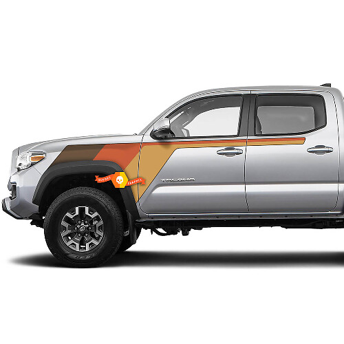 Autocollant Vinyle Rayures Style Rétro Garde-Boue Avant pour Toyota Tacoma