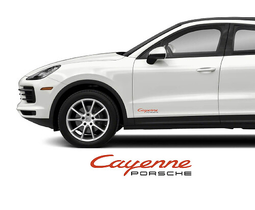 2x autocollants de décalcomanie de porte avec logo Porsche Cayenne
