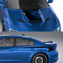 Ensemble de décalcomanies en vinyle Super Bee Drag Hood et bandes latérales pour Dodge Charger_2