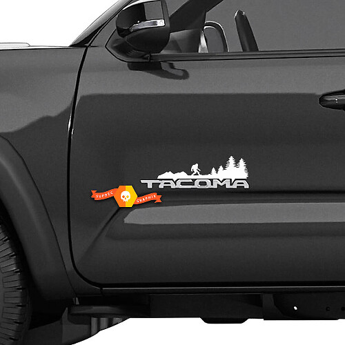 Autocollant en vinyle Bigfoot Forest Side Door pour Toyota Tacoma