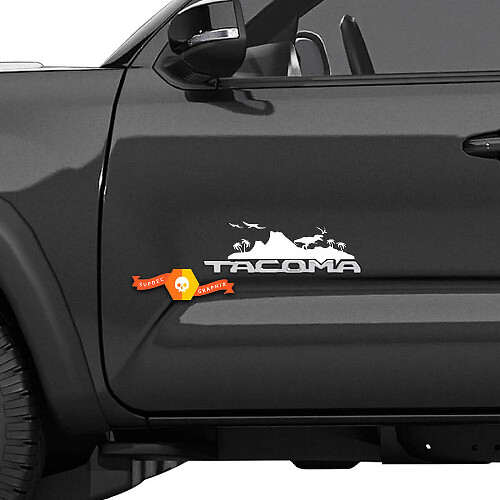 Autocollant Vinyle Paysage Volcan T-Rex pour Porte Latérale Toyota Tacoma
