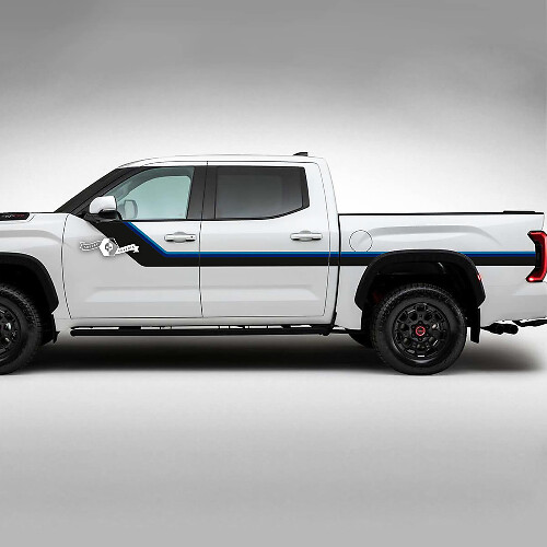 Paire Toyota Tundra TRD Rétro Vintage Portes Lit Stripe kit Vinyle Autocollants Autocollants 2 Couleurs
 1