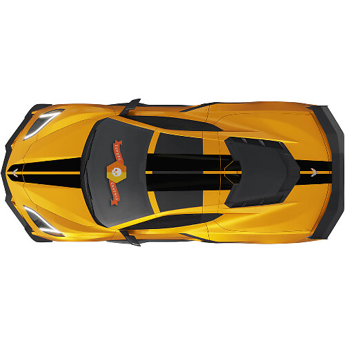 Kit de décalcomanies en vinyle rayures de course arrière sur toit et capot pleine longueur pour Chevrolet Corvette C8