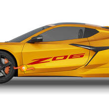 Autocollants Vinyle Logo Porte Latérale Z06 Paire pour Chevrolet Corvette_2