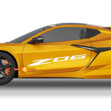 Autocollants Vinyle Logo Porte Latérale Z06 Paire pour Chevrolet Corvette_3