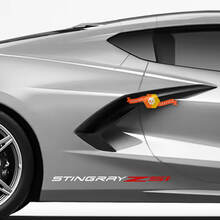 Paire Chevrolet Corvette C8 Stingray Z51 édition Racing arrière garde-boue côté vinyle autocollant autocollant 2 couleurs
 2