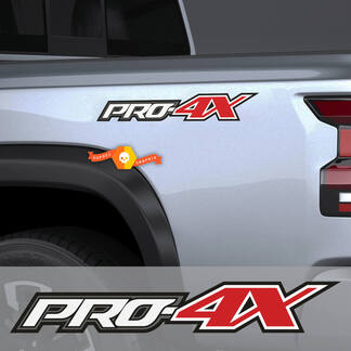 2X PRO-4X 4 couleurs Nissan Titan Frontier 4x4 tout-terrain camion côté lit des deux côtés motif autocollants 4x4 graphiques Nismo
