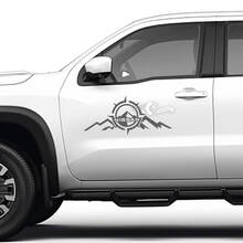 2 Nissan Portes Compass Mountain Autocollant Côté Nissan Frontier Stripe Vinyle Autocollants Kit
 3