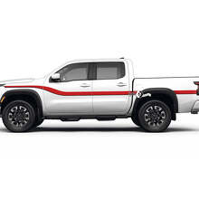 Kit de décalcomanies latérales en vinyle à bandes courbées jumelées pour Nissan Frontier 2